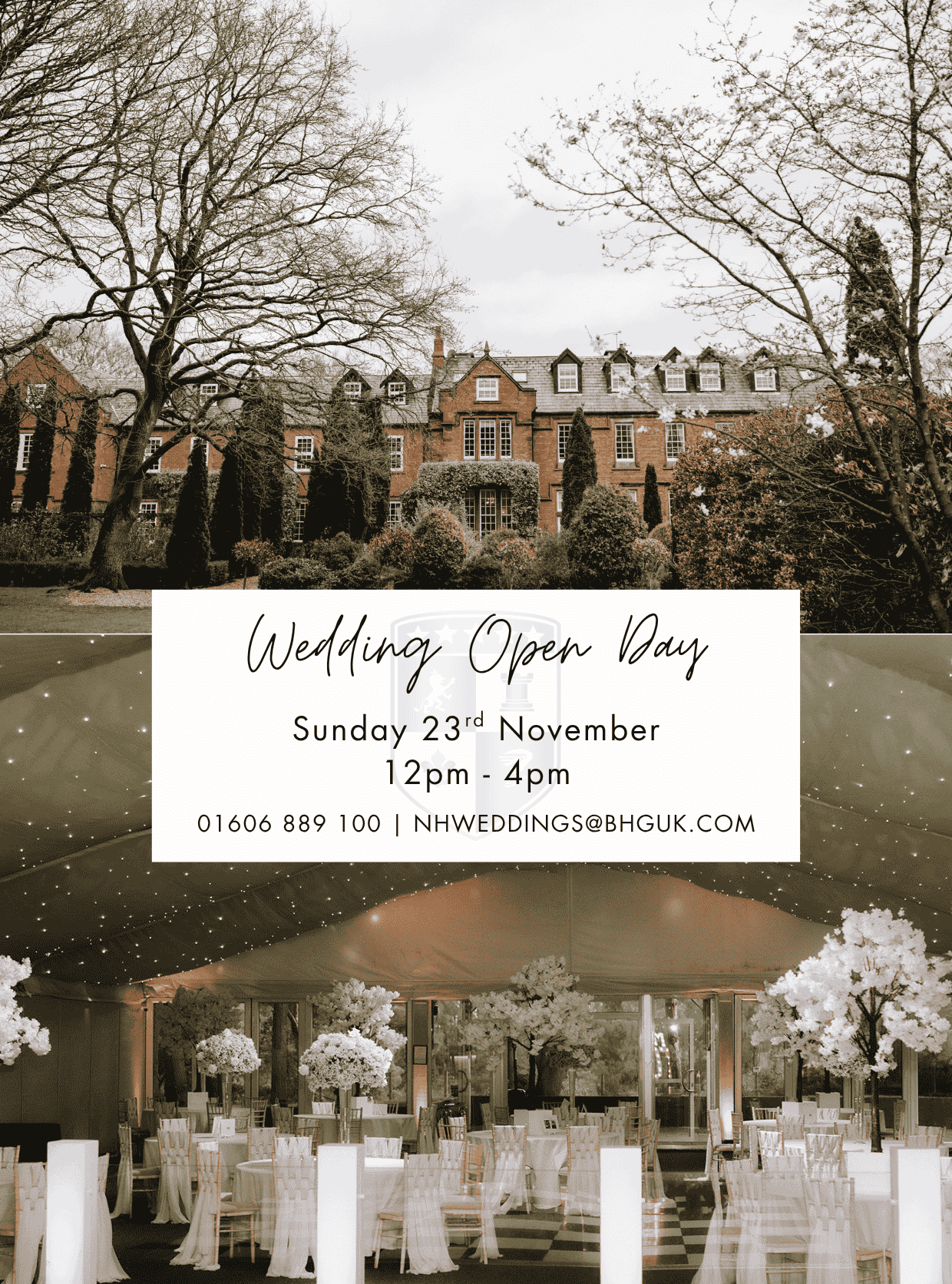 Wedding Open Days at Nunsmere Hall