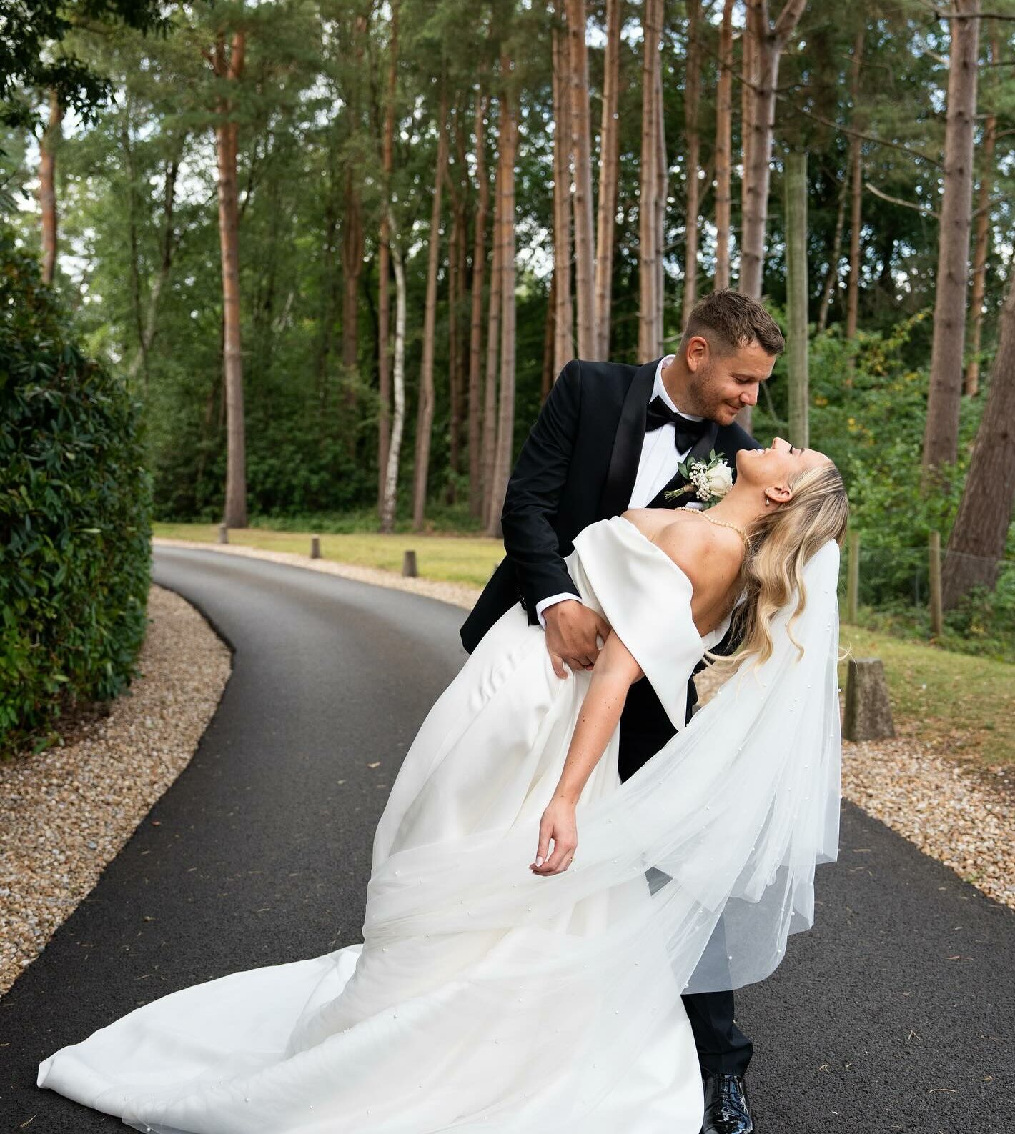 Bride & Groom at Nunsmere Hall, luxury cheshire wedding venue in cheshire