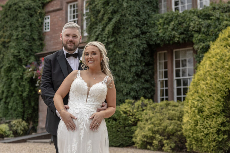 bride & groom celebrating wedding day at nunsmere hall